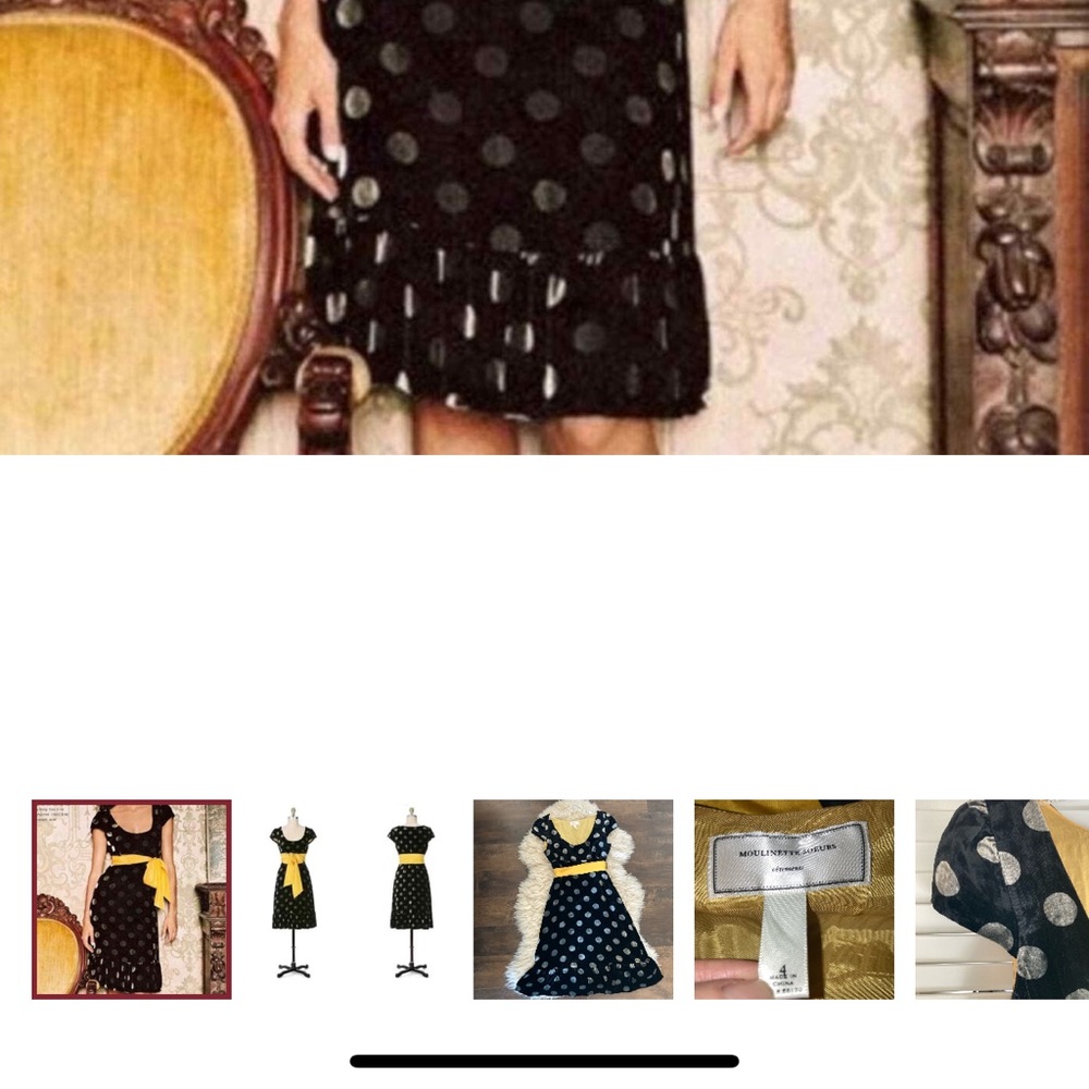 Moulinette Soeurs for Anthropologie black velvet dress